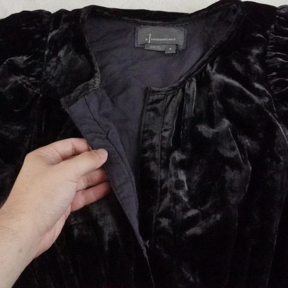 By Anthropologie The Somerset Maxi Dress Velvet Edition Womens Medium - Picture 4 of 12